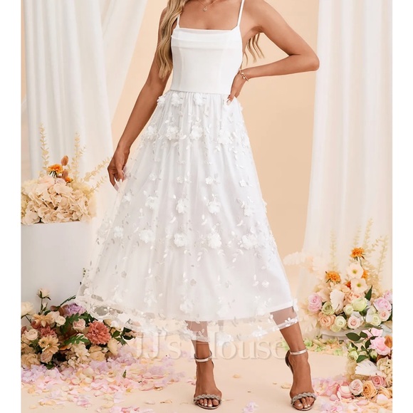 JJs House Dresses & Skirts - JJs House White Floral Midi Dress